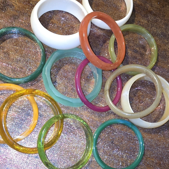 Lucite Bangle Bracelet Set Vintage - Picture 5 of 7